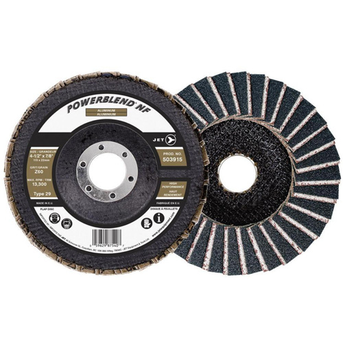 Disque &agrave; lamelles POWERBLEND NF, 4-1/2" x 7/8", Type 29, Grain Z60, Alumine de zirconium Cam Industrial