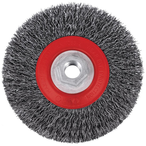 5C14T High Performance Crimped Wire Brush, 5" Dia., 0.014" Fill, 5/8"-11NC Arbor Cam Industrial