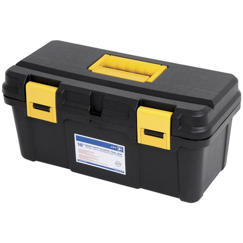 JPTB-16 Plastic Hand Tool Box, 16" W x 8" D x 7-1/2" H, Black Cam Industrial