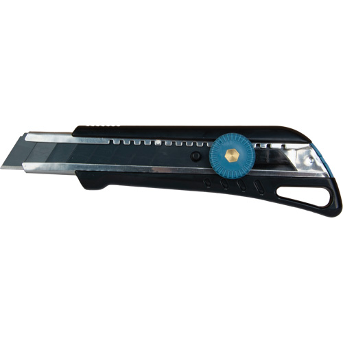 Couteau professionnel de 18 mm avec verrouillage &agrave; cliquet, Acier inoxydable, Robuste, Prise en Plastique Cam Industrial