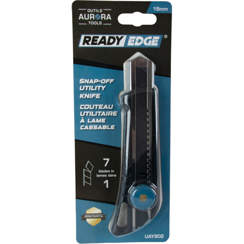 Couteau professionnel de 18 mm avec verrouillage &agrave; cliquet, Acier inoxydable, Robuste, Prise en Plastique Cam Industrial