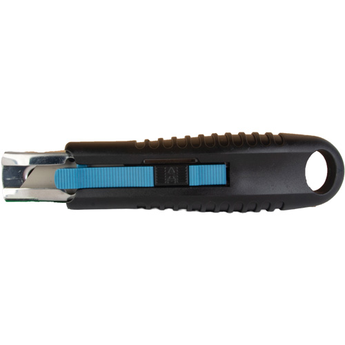 Standard-Duty Retractable Safety Knife, Stainless Steel, Rubber Handle Cam Industrial