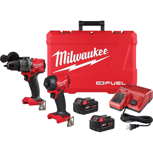 Ensemble &agrave; deux outils perceuse-visseuse &agrave; percussion &agrave; prise 1/2" M18 FUEL et visseuse hydraulique &agrave; prise hexagonale &agrave; prise 1/4" SURGE, Lithium-ion, 18 V Cam Industrial