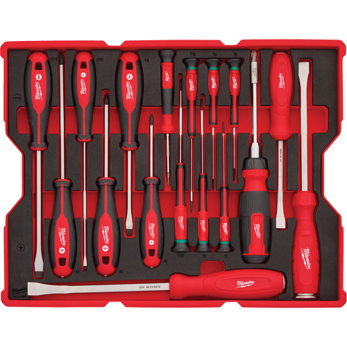 Screwdriver & Pry Bar Set with Tray for PACKOUT Drawers, 17, Magnetic Cam Industrial