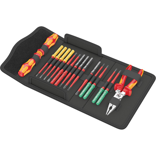 Jeu d'outils tr&egrave;s fin 1 avec syst&egrave;me de rep&eacute;rage doutils Tool Finder Kraftform Kompakt VDE 17, 1000 V, 17 M Cam Industrial