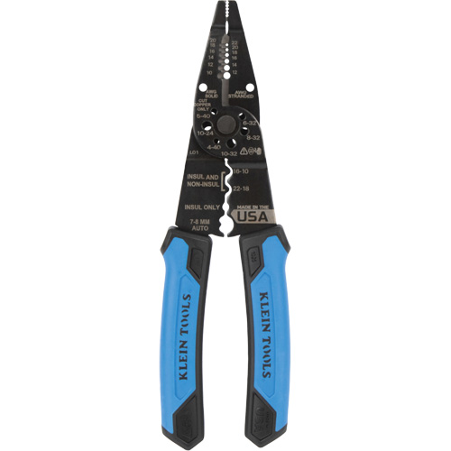Long Nose Multi-Purpose Wire Stripper, 8-1/4" L, 10 - 20/12 - 22 AWG Cam Industrial
