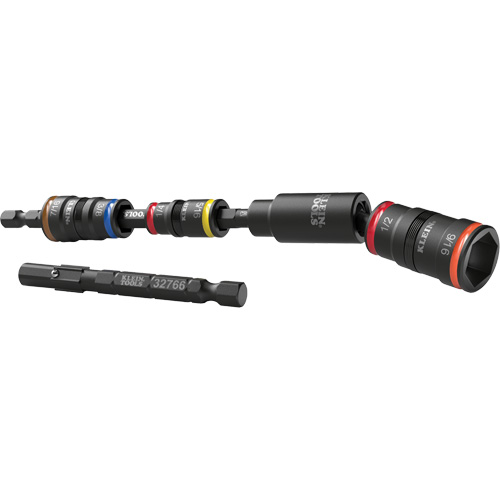 Impact Flip Socket Set With Swivel Adapter, Hex, 1/4" Drive, 6 Pcs Cam Industrial