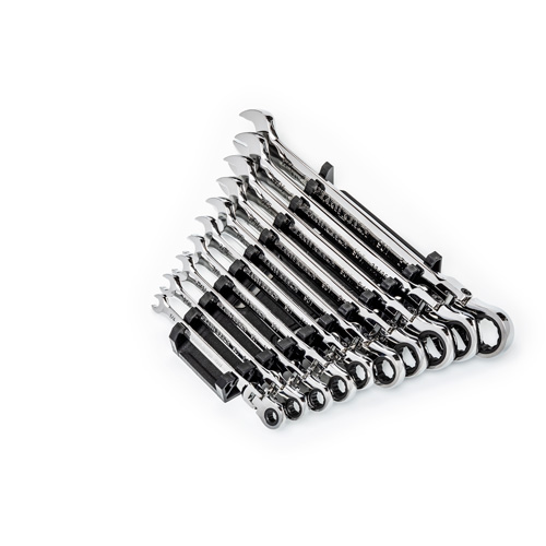 90-Tooth 12 Point SAE Wrench Set, Flex Head/Ratcheting Combination, 10 Pieces, Imperial Cam Industrial