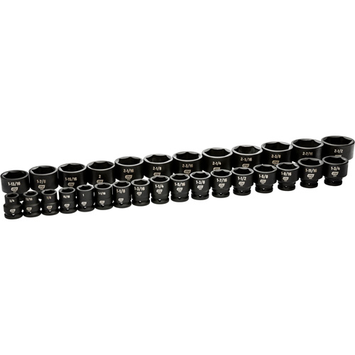 6 Point SAE Socket Set, 29 Pcs, Impact, 3/4" Drive Size Cam Industrial