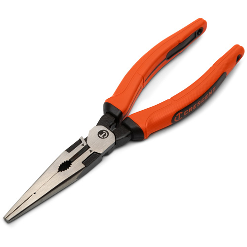 Pince &agrave; bec long Z2 avec poign&eacute;e &agrave; prise en cuir double mat&eacute;riau, 8" lo Cam Industrial