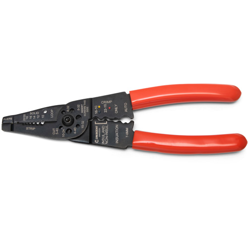 Wire Stripper & Crimper, 8" L, 10 - 22 AWG Cam Industrial