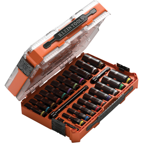 KNECT Drive Socket Set, 23 Pcs, Impact, 3/8" Drive Size, Deep Cam Industrial