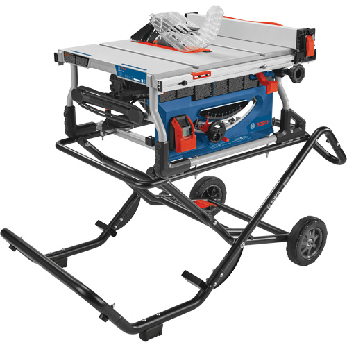 Jobsite Table Saw with Gravity-Rise Wheeled Stand, 120 V, 15 A, 3800 RPM Cam Industrial