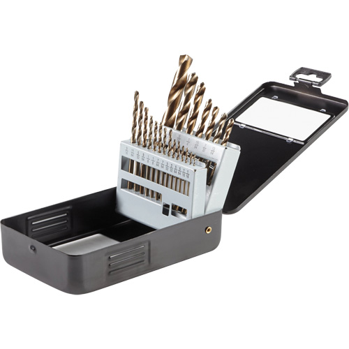 Gold Oxide Drill Bit Set, 21 Pieces, High Speed Steel Cam Industrial
