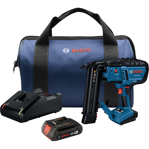 Brushless 18-Gauge Brad Nailer Kit with Standard Power Battery, 18 V, Lithium-Ion Cam Industrial