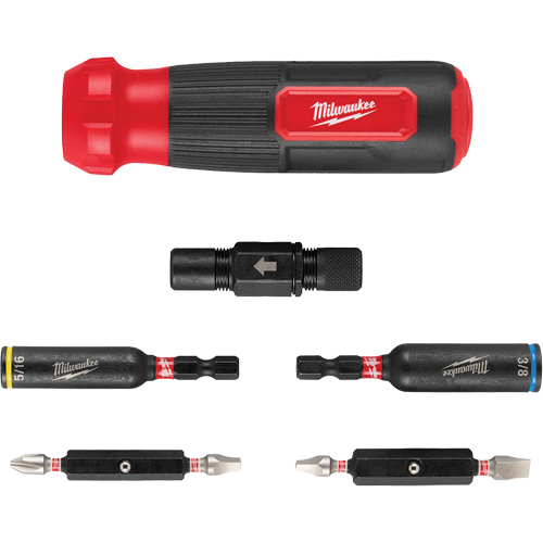 Tournevis multi-usage 8-en-1 avec embouts et tourne-&eacute;crous &agrave; chocs SHOCKWAVE, 8-1/3" lo, Prise Coussin&eacute;e Cam Industrial