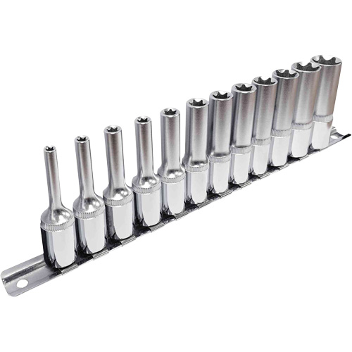 External TORX&reg; Socket Set, 12 Pcs, 3/8" Drive Size, Deep Cam Industrial