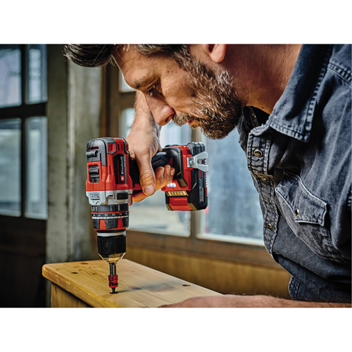 Professional Cordless Hammer Drill/Driver Kit, 1/2" Chuck, 18 V Cam Industrial