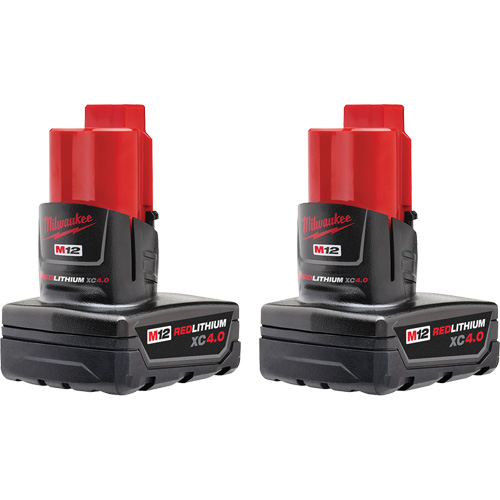 M12 REDLITHIUM XC4.0 Batteries, Lithium-Ion, 12 V, 4 Ah Cam Industrial