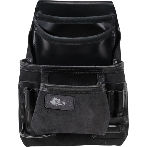Phantom Collection Heavy-Duty Nail & Tool Bag, Leather, 10 Pockets, Black Cam Industrial