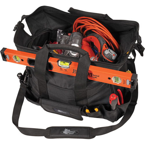 Sac &agrave; outils Phantom 18" pour entrepreneur, Polyester balistique, 25 pochettes, Noir Cam Industrial