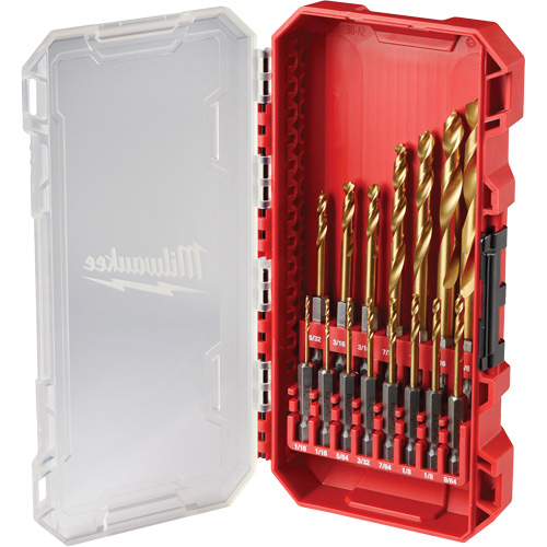 SHOCKWAVE Impact-Duty Drill Bit  Set, 15 Pieces, Titanium Cam Industrial