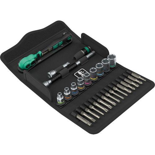 SA 14 Zyklop Comfort Ratchet Set with Reversing Lever, 28 Pcs, 1/4" Drive Size Cam Industrial