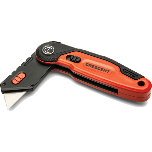 Folding Utility Knife, 1" Blade, Steel Blade, Aluminum Handle Cam Industrial