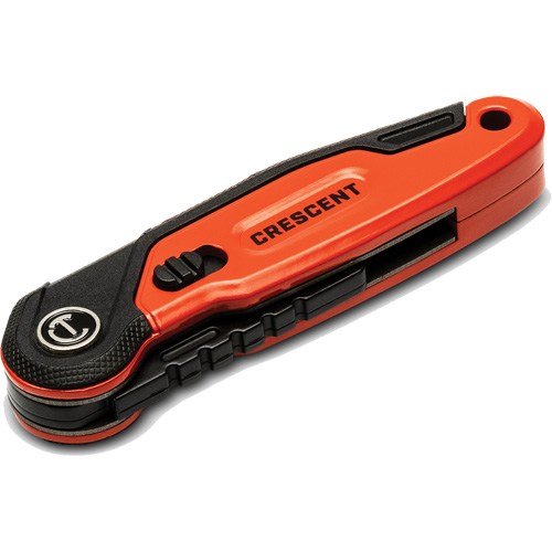 Folding Utility Knife, 1" Blade, Steel Blade, Aluminum Handle Cam Industrial