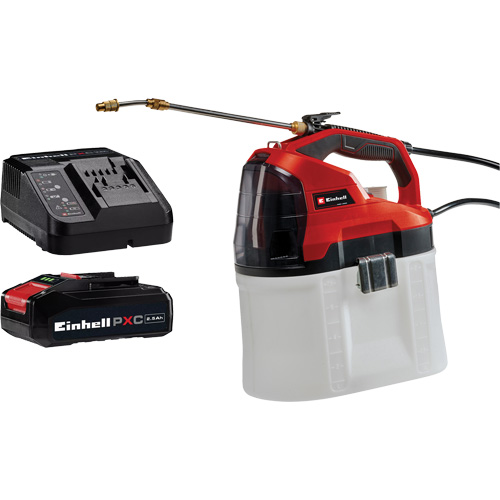 Pulv&eacute;risateur de produits chimiques sans fil 18V avec batterie 2,5 Ah et ensemble de d&eacute;part de chargeur, 253,6 oz (7,5 L) Cam Industrial