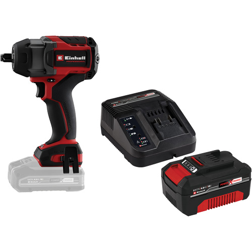 Cl&eacute; &agrave; chocs professionnelle sans fil avec batterie 4 Ah PXC et ensemble de d&eacute;part de chargeur, 18 V, Mandrin 1/2" Cam Industrial