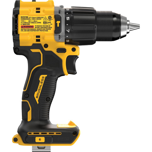 ATOMIC Brushless Cordless Hammer Drill (Tool Only), 1/2" Chuck, 20 V Cam Industrial