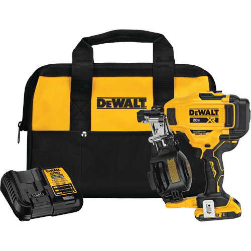15° Cordless Coil Roofing Nailer Kit, 20 V, Lithium-Ion Cam Industrial