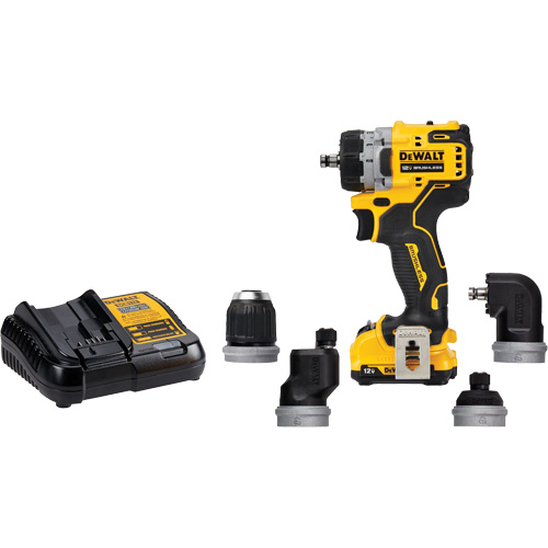 XTREME Brushless Cordless 5-in-1 Drill/Driver Kit, Lithium-Ion, 12 V, 3/8" Chuck Cam Industrial