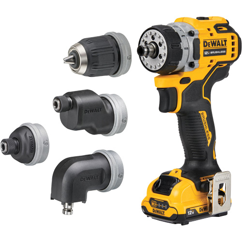 XTREME Brushless Cordless 5-in-1 Drill/Driver Kit, Lithium-Ion, 12 V, 3/8" Chuck Cam Industrial