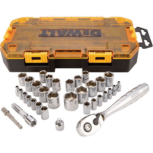 1/4" & 3/8" Drive Socket Set, 34 Pcs Cam Industrial