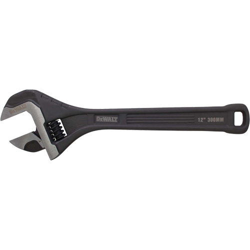 All Steel Adjustable Wrench, 12" L, Black/Plain Cam Industrial