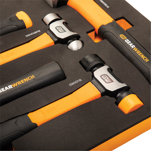 Mixed Hammer Set in Foam Storage Tray, 5 Pieces Cam Industrial