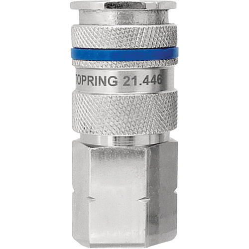 Raccord industriel rapide QUIKSILVER, Laiton nickel&eacute;, 1/4", NPT femelle, 435 PSI Cam Industrial