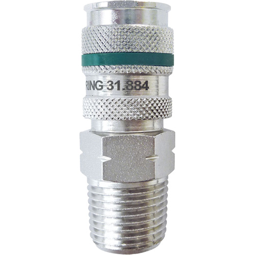 Raccord rapide QUIKSILVER Ultraflo 7,8 mm, Acier zingu&eacute;, 1/2", NPT m&acirc;le, 362 PSI Cam Industrial