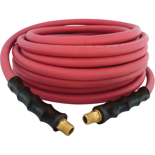MAXPRO Rubber Hose, Air/Water, EPDM Rubber/Polyester, 3/8" dia. x 50', 300 psi, 1/4 NPT Cam Industrial