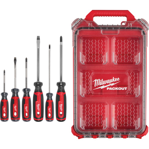 Ensemble de tournevis &agrave; prise coussin&eacute;e avec organisateur compact &agrave; profil bas PACKOUT, 6 m Cam Industrial