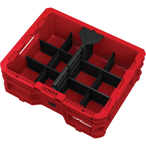 PACKOUT Low-Profile Crate, 15" x 18-5/8" x 6-5/8", Black/Red Cam Industrial