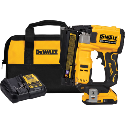 ATOMIC COMPACT SERIES Brushless Cordless 23 Ga. Pin Nailer Kit, 20 V, Lithium-Ion Cam Industrial
