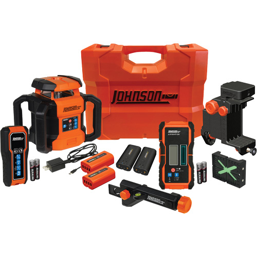 GreenBrite&reg; Dual Slope Rotary Laser Level Kit, 4000' (1219.2 m), 510 Nm/530 Nm Cam Industrial