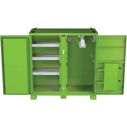 Armoire ventil&eacute;e pour le rangement d'&eacute;PI sur place, Acier, Vert lime haute visibilit&eacute; Cam Industrial