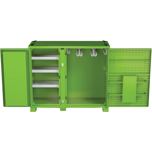 Armoire ventil&eacute;e pour le rangement d'&eacute;PI sur place, Acier, Vert lime haute visibilit&eacute; Cam Industrial