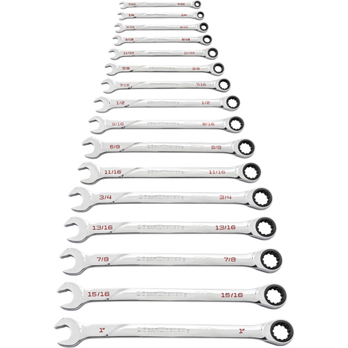 120XP Universal Spline XL SAE Wrench Set, Ratcheting Combination, 16 Pieces, Imperial Cam Industrial