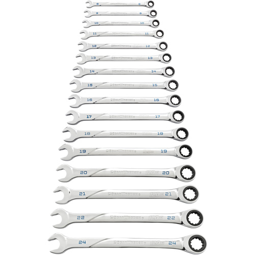 120XP Universal Spline XL Wrench Set, Ratcheting Combination, 16 Pieces, Metric Cam Industrial