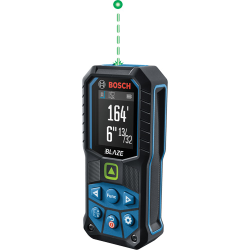 BLAZE Green Beam Laser Measure, 0' - 165' (0 m - 50.2 m) Range, Digital (Electronic) Cam Industrial